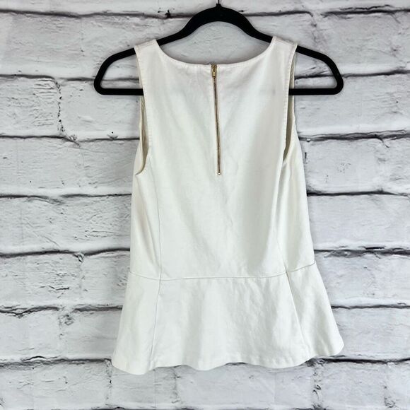 J. Crew Women's Sleeveless Peplum Top White Textured Dot Size S - Picture 5 of 7